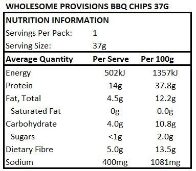 BULK Wholesome Provisions Low Carb Chips - BBQ - 37g x 12