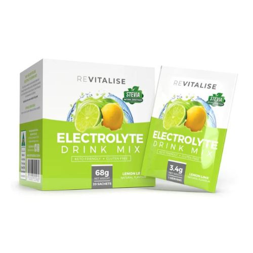 ReVitalise Electrolyte Drink Mix - Lemon Lime Tub Single Serve Sachets - 20 serves