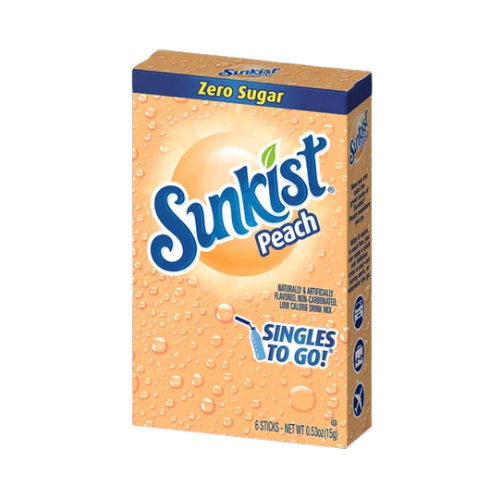 Sunkist Zero Sugar Drink Mix Peach Flavour