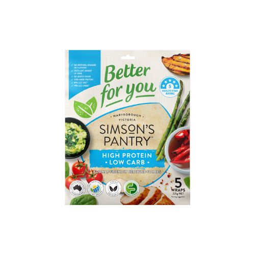 Simson's Pantry High Protein Low Carb Wrap - 5 warps 225g