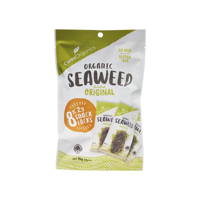 Organic Seaweed Original Snack - 8 x 2g packs - 16g
