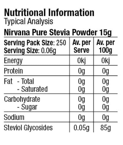 Nirvana Organics Stevia Extract - 15g