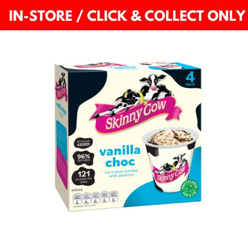 Peters Skinny Cow Vanilla Choc Ice Cream Sundae with Peanuts 4 pack - 640mL