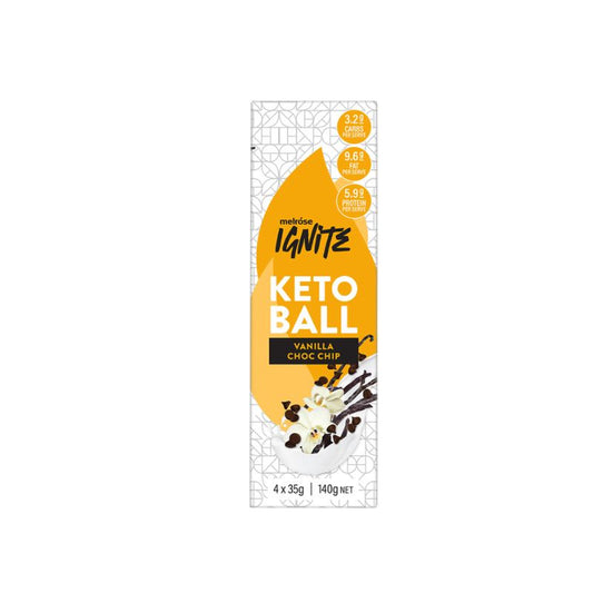 Melrose Ignite Keto Ball Vanilla Choc Chip 35g x 4 pack