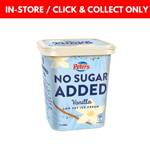 Peters No Sugar Added Vanilla Low Fat Ice Cream - 1.2L