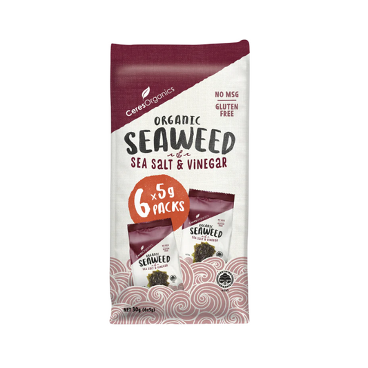 Ceres Organic Seaweed Sea Salt & Vinegar 6 x 5g packs - 30g