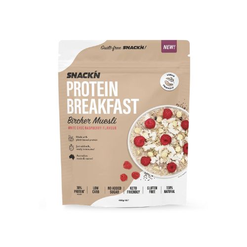 Snackn' Protein Breakfast Bircher Muesli White Choc Raspberry Flavour - 450g (15 serves)