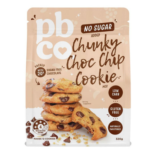 PBCO Chunky Choc Chip Cookie Mix No Sugar Added 320g