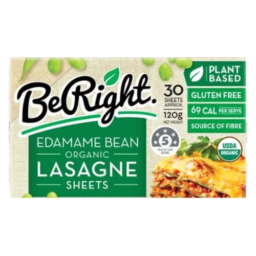 BeRight Organic Edamame Bean Lasagne Sheets - 120g Net