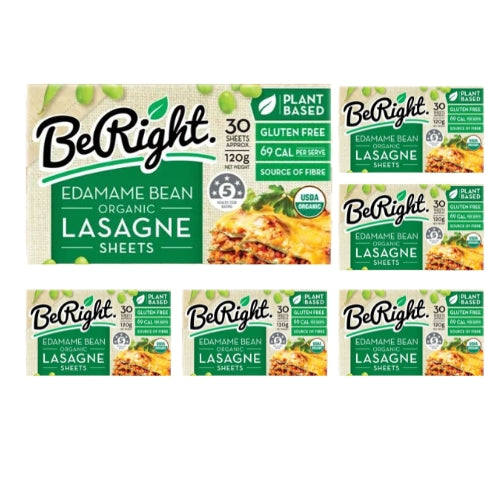 BeRight Organic Edamame Bean Lasagne Sheets - 120g Net (BULK CASE)