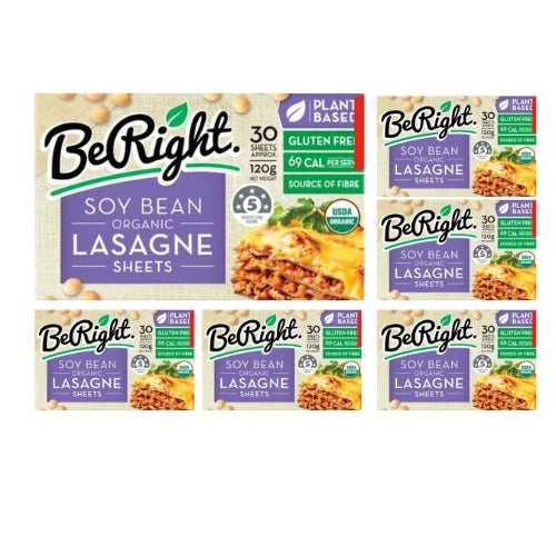 BeRight Organic Soy Bean Lasagne Sheets - 120g Net (BULK CASE)