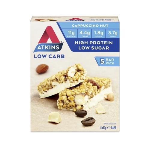 Atkins Low Carb Cappuccino Nut Bars - Box with 5 bars of 37 grams - Best Before 16 April 2024