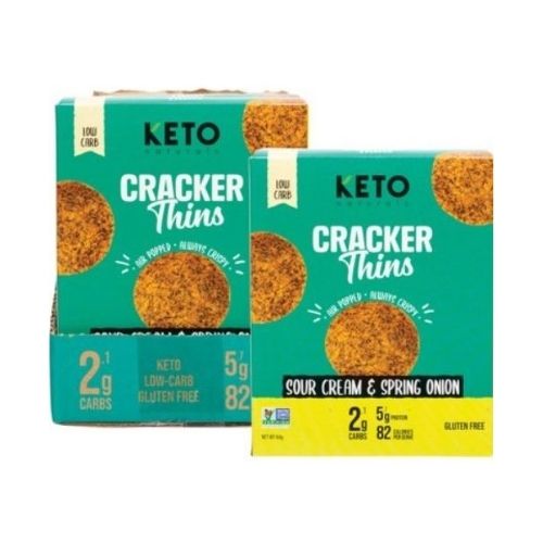 Keto Naturals Cracker Thins - Sour Cream & Spring Onion - 64gm