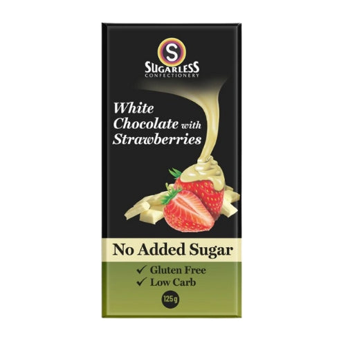 Sugarless Confectionery Co White Chocolate with Strawberries