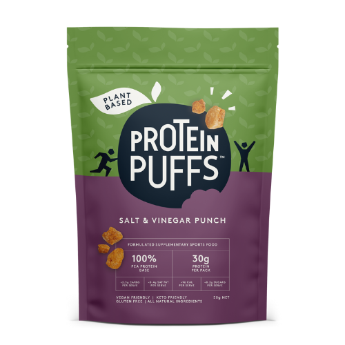 Protein Puffs - Plant Based - Salt & Vinegar Protein Snack - 50g