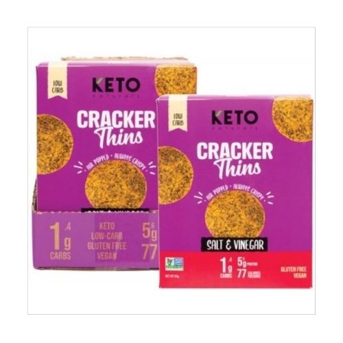 Keto Naturals Cracker Thins - Salt & Vinegar - 64gm
