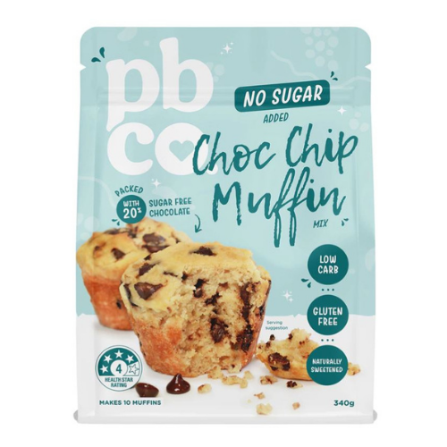 PBCO Choc Chip Muffin Mix No Sugar Added 340g
