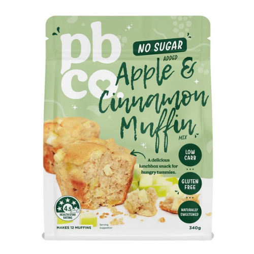 PBCO Apple Cinnamon Muffin Mix No Sugar Added 340g