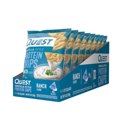 BULK QUEST Ranch Tortilla Style Protein Chip 32gm x 8 Low Carb