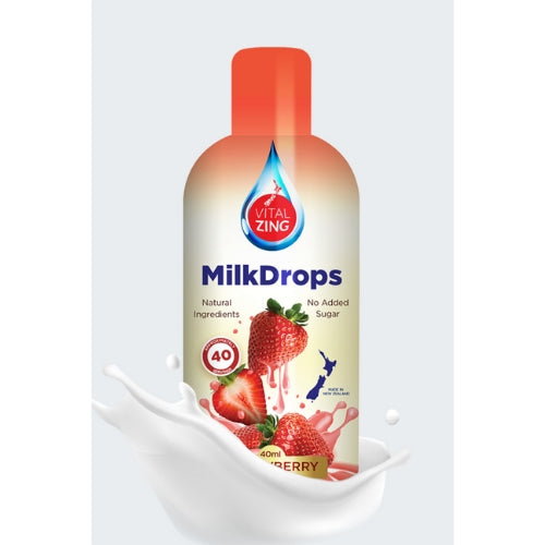 VITAL ZING Strawberry Milk Flavouring Drops - 40 serves