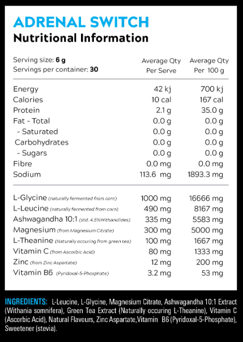 Adrenal Switch - Salted Caramel- 180gm (30 Serves)
