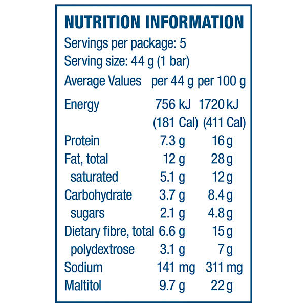 Atkins Low Carb Caramel Chocolate Nut Roll - Box of 5 Bars of 44 grams