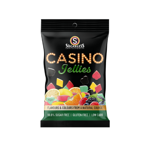 SUGARLESS CONFECTIONERY CO Jellies - Casino Fruit Jellies -70g (New Recipe)