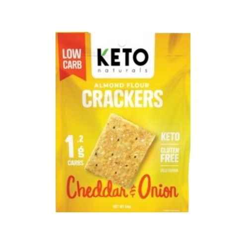 Keto Naturals Almond Flour Crackers - Cheddar & Onion - 64gm