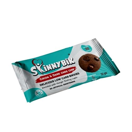 Skinny Bik Cocoa & Dark Choc Chip Low Carb Bikkies 2 pack - 30gm