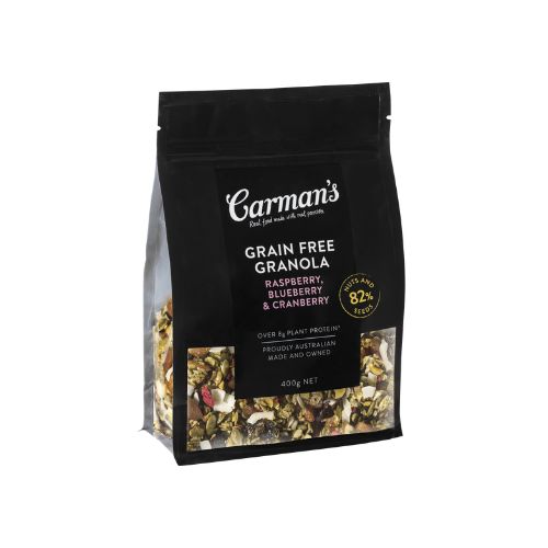 Carmen's Grain Free Granola Raspberry, Blueberry and Cranberry - 400gm