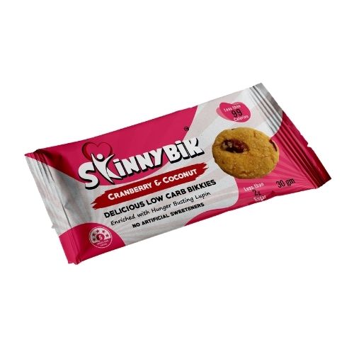 Skinny Bik Cranberry & Coconut Low Carb Bikkies 2 pack - 30gm