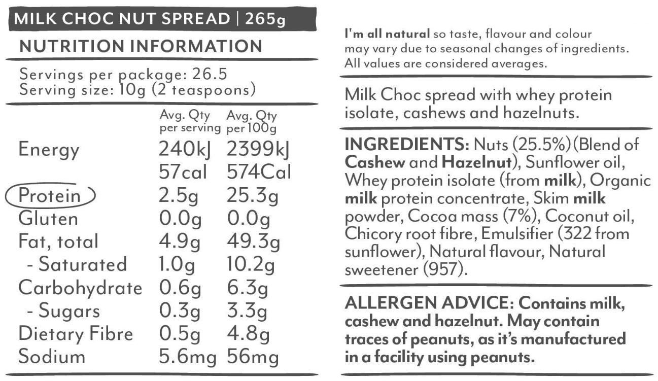 Snackn' Milk Choc Protein Nut Spread - 285g