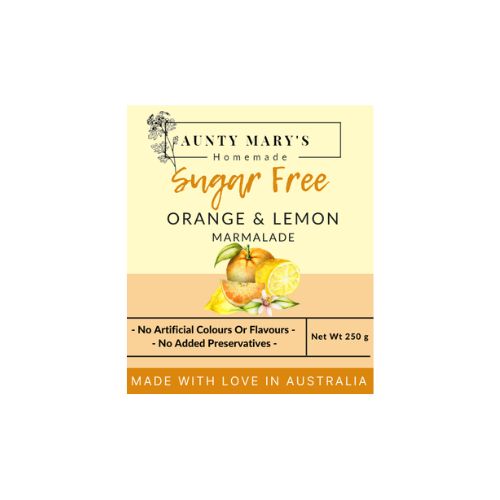 Aunt Marys Sugar Free Homemade Orange and Lemon Marmalade - 250g