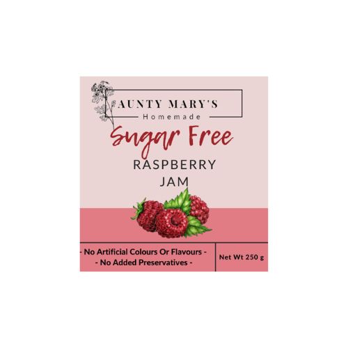 Aunt Marys Sugar Free Homemade Jam - Raspberry- 250g