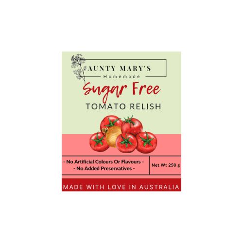 Aunt Marys Sugar Free Homemade Tomato Relish - 250g