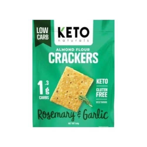 Keto Naturals Almond Flour Crackers - Rosemary & Garlic - 64gm