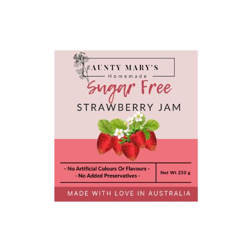 Aunt Marys Sugar Free Homemade Jam - Strawberry- 250g