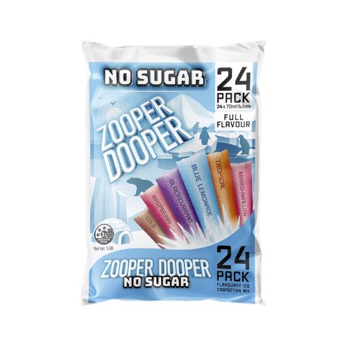 Zooper Dooper No Sugar Flavoured Ice - 24 x 70ml tunes - 1.68L